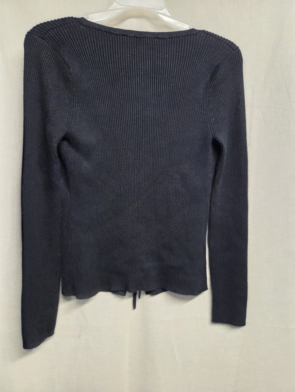 Abercrombie & Fitch Black Ribbed Tie-Front Cardigan - Picture 3 of 9